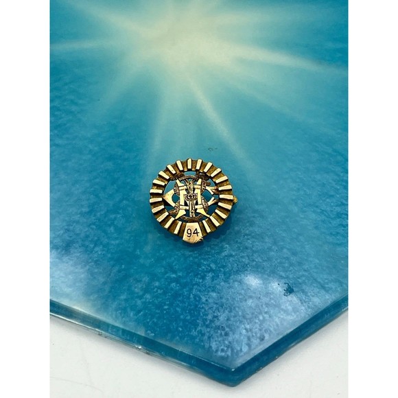 14 karat Antique Victorian Monogram class 94 Brooch , Cloak / Sash Pin - Picture 4 of 12